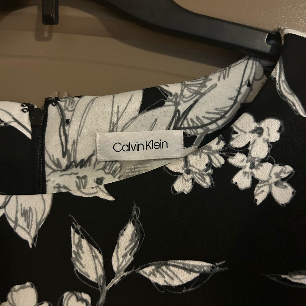 Calvin Klein Black and White A-line dress. Size 14.